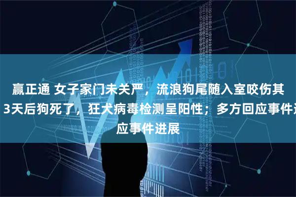 赢正通 女子家门未关严，流浪狗尾随入室咬伤其腿，3天后狗死了，狂犬病毒检测呈阳性；多方回应事件进展